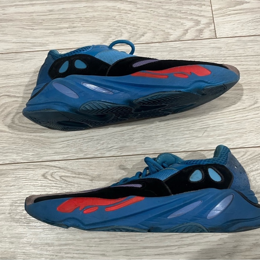Yeezy Blue and Red Sneakers